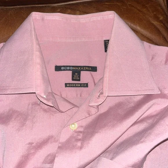 BCBG Men's Pink Button Down Shirt - Picture 5 of 8